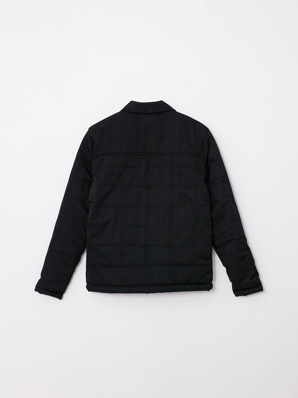 Siyah Standart Kalıp Gömlek Yaka Erkek Şişme Mont-6