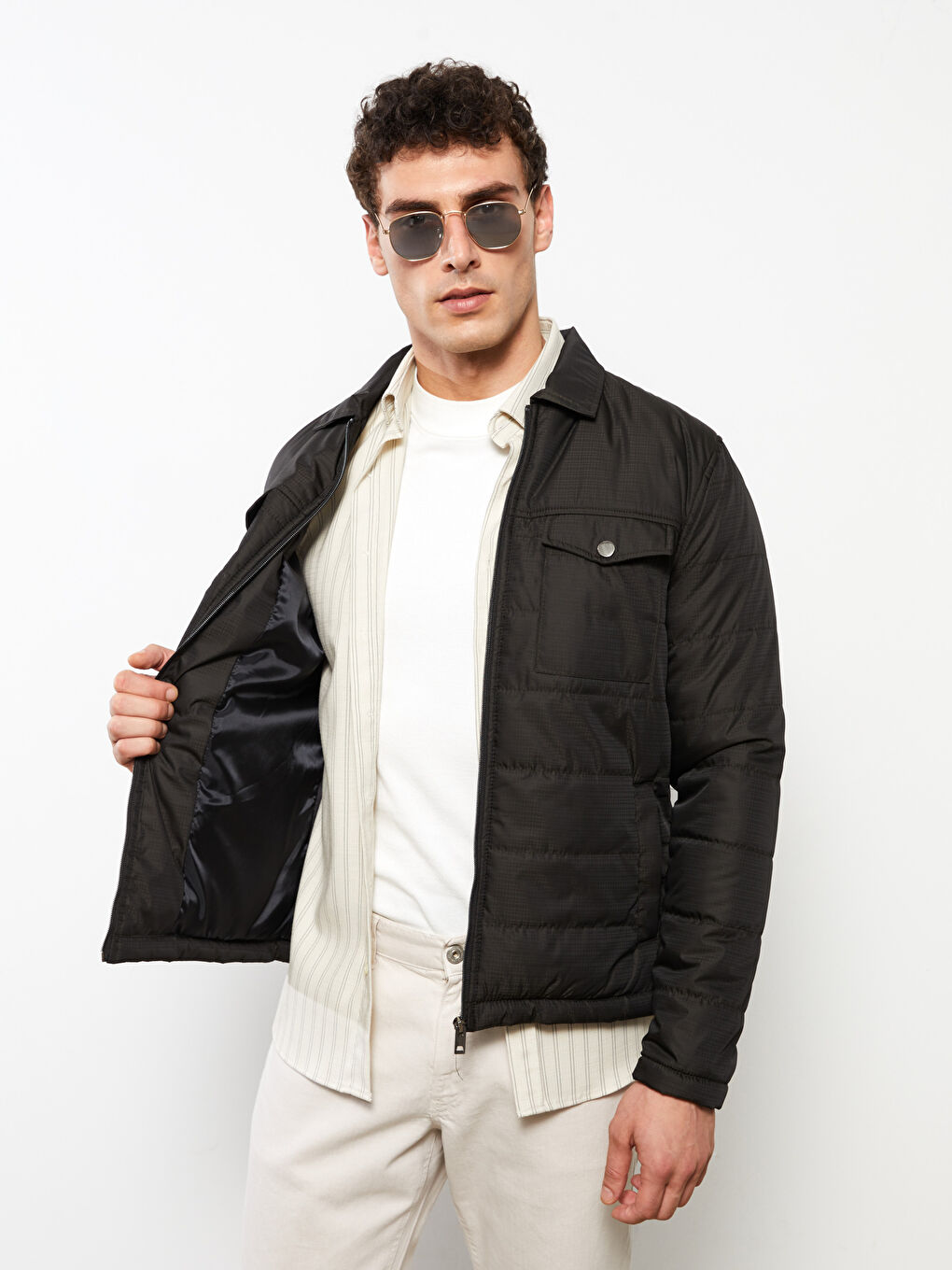 Standard Fit Collared Neck Men's Puffer Coat-1