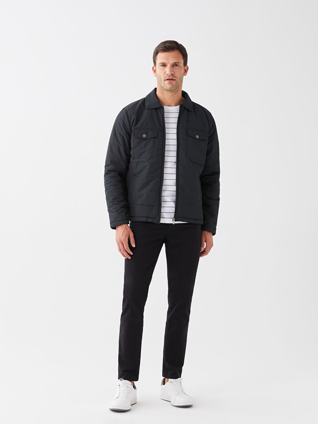 Standard Fit Collared Neck Men's Puffer Coat-2