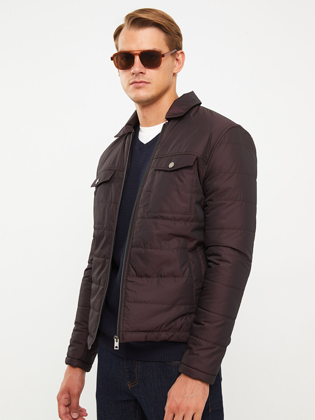 Standard Fit Collared Neck Men's Puffer Coat-1