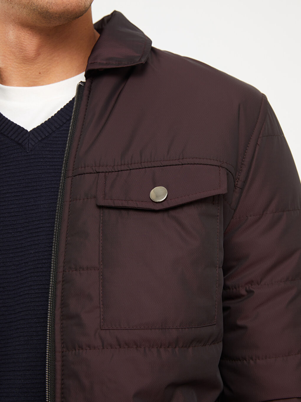 Standard Fit Collared Neck Men's Puffer Coat-3