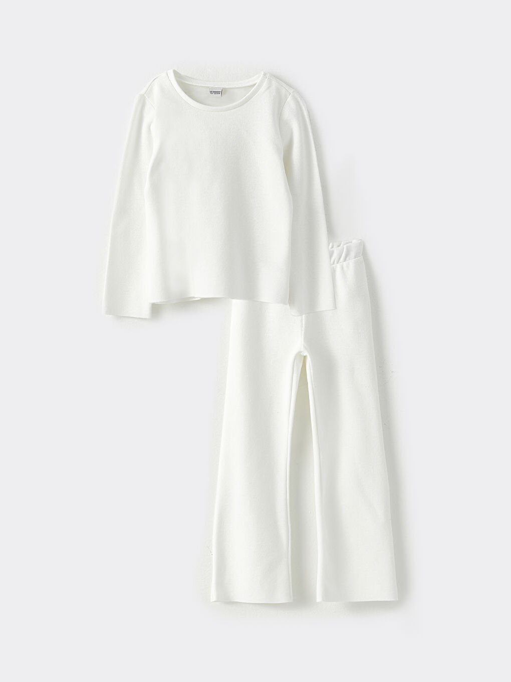 LCW ECO Rundhalsausschnitt Basic Langarm Mädchen T-Shirt und Hose -W2BF11Z4-SAT