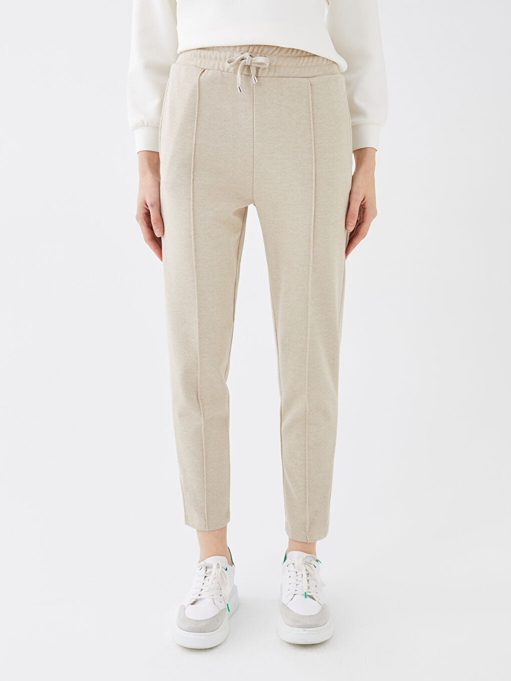 Women's Elasticated Waist Plain Sweatpants-6