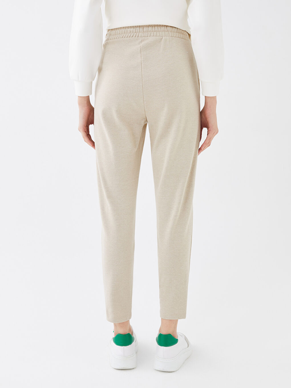 Women's Elasticated Waist Plain Sweatpants-8