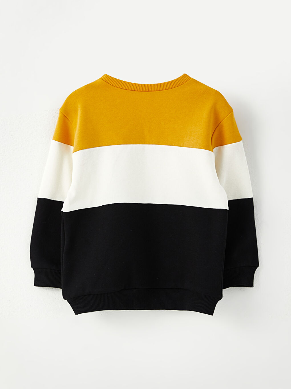 Crew Neck Long Sleeve Baby Boy Sweatshirt with Color Block-1