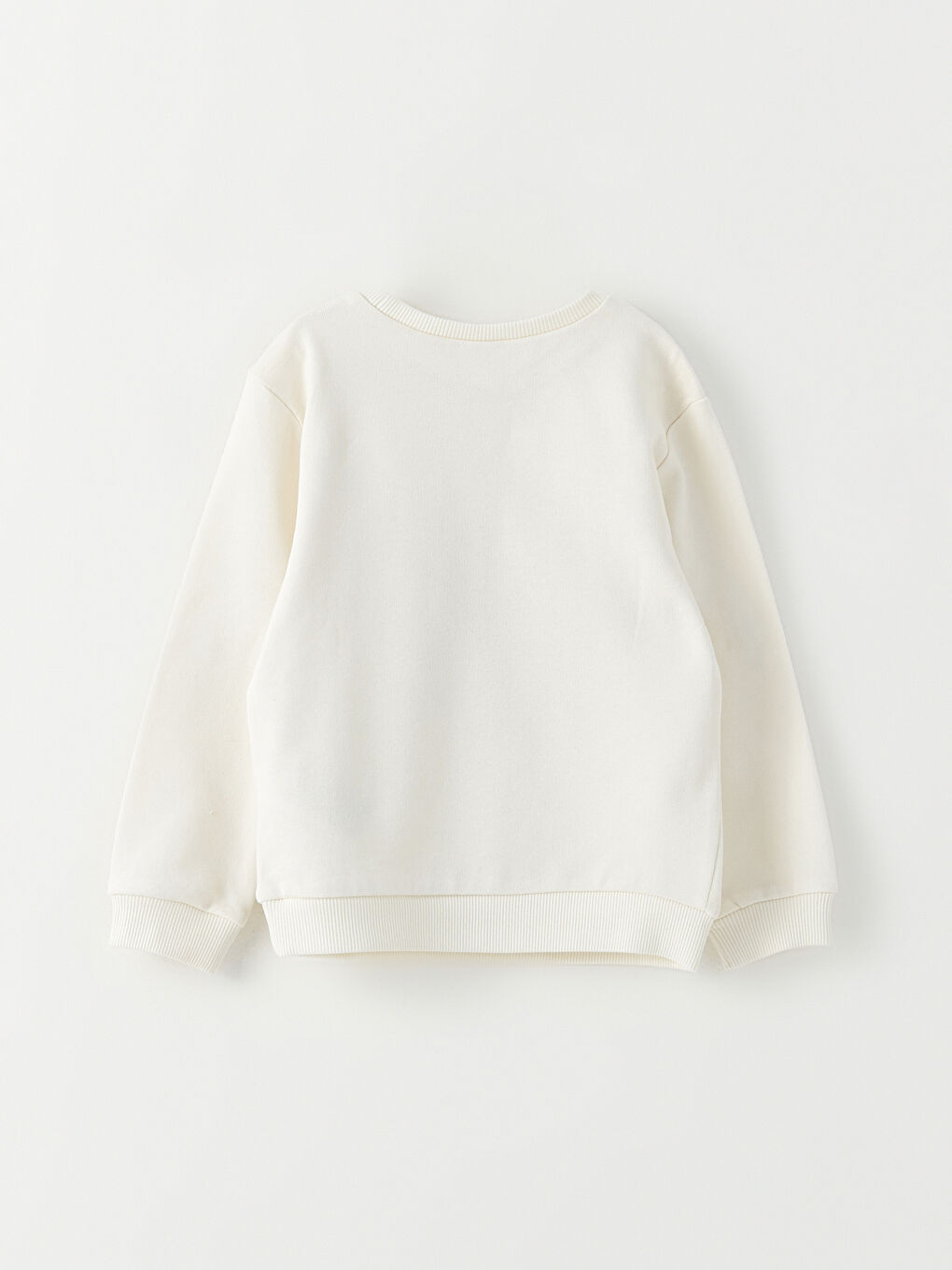 Ekru Bisiklet Yaka Uzun Kollu Baskılı Erkek Bebek Sweatshirt-1