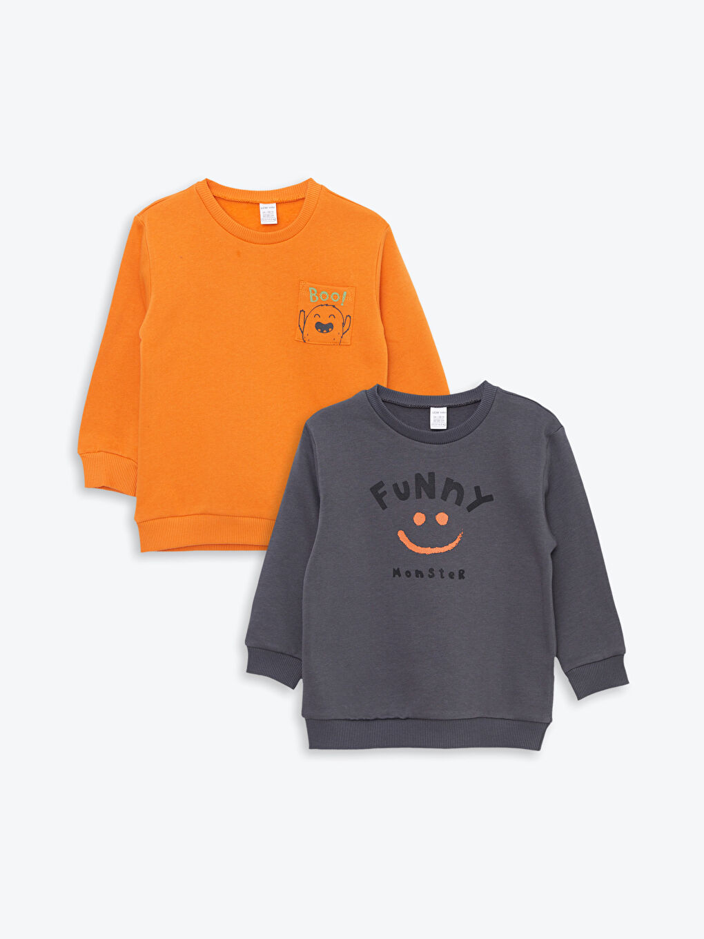 LCW baby Rundhalsausschnitt Langarm Bedrucktes Baby Jungen Sweatshirt 2er-Pack -W2BF61Z1-HGL