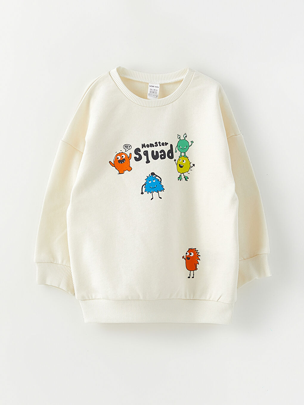 سويت شيرت ياقة دائرية كم طويل مطبوع أولاد رضع - مجموعة من 2-2