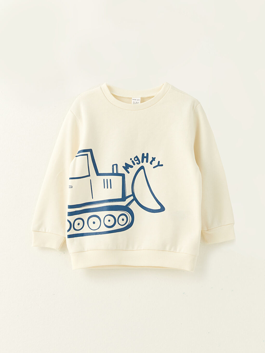 LCW baby Ekru Bisiklet Yaka Uzun Kollu Erkek Bebek Sweatshirt 2'li - 2