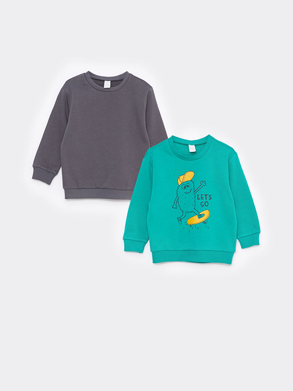 Crew Neck Long Sleeve Baby Boy Sweatshirt 2-Pack