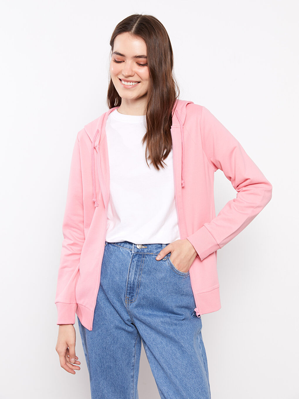 Cardigan Sport Simplu cu Glugă și Mânecă Lungă pentru Femei