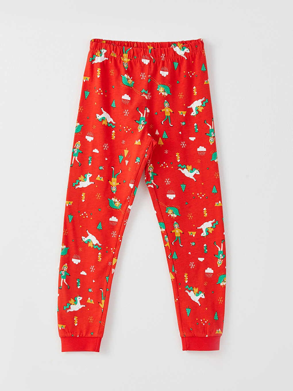 Rundhalsausschnitt Weihnachtsmotiv Langarm Mädchen Pyjama-Set-2