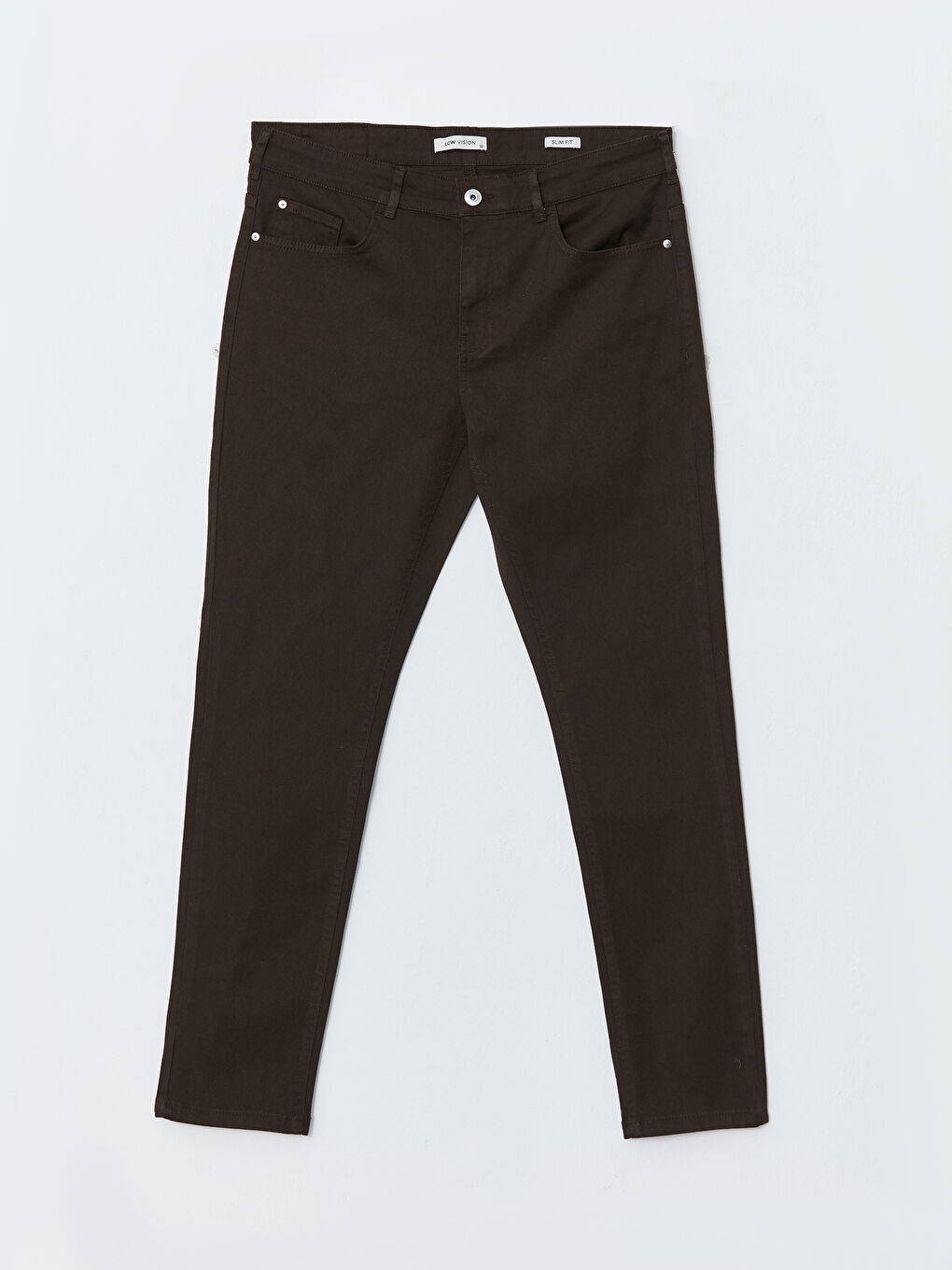 LCW Vision Koyu Kahverengi Slim Fit Gabardin Erkek Pantolon - 5