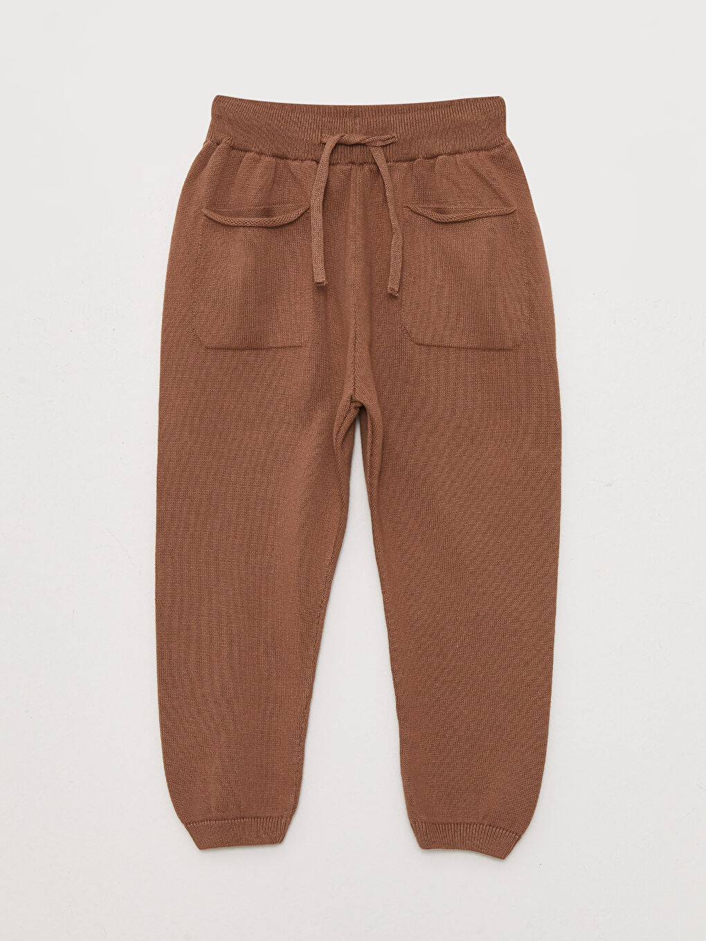 Bej Bisiklet Yaka Uzun Kollu Nakış Detaylı Erkek Bebek Triko Kazak ve Pantolon 2'li-2