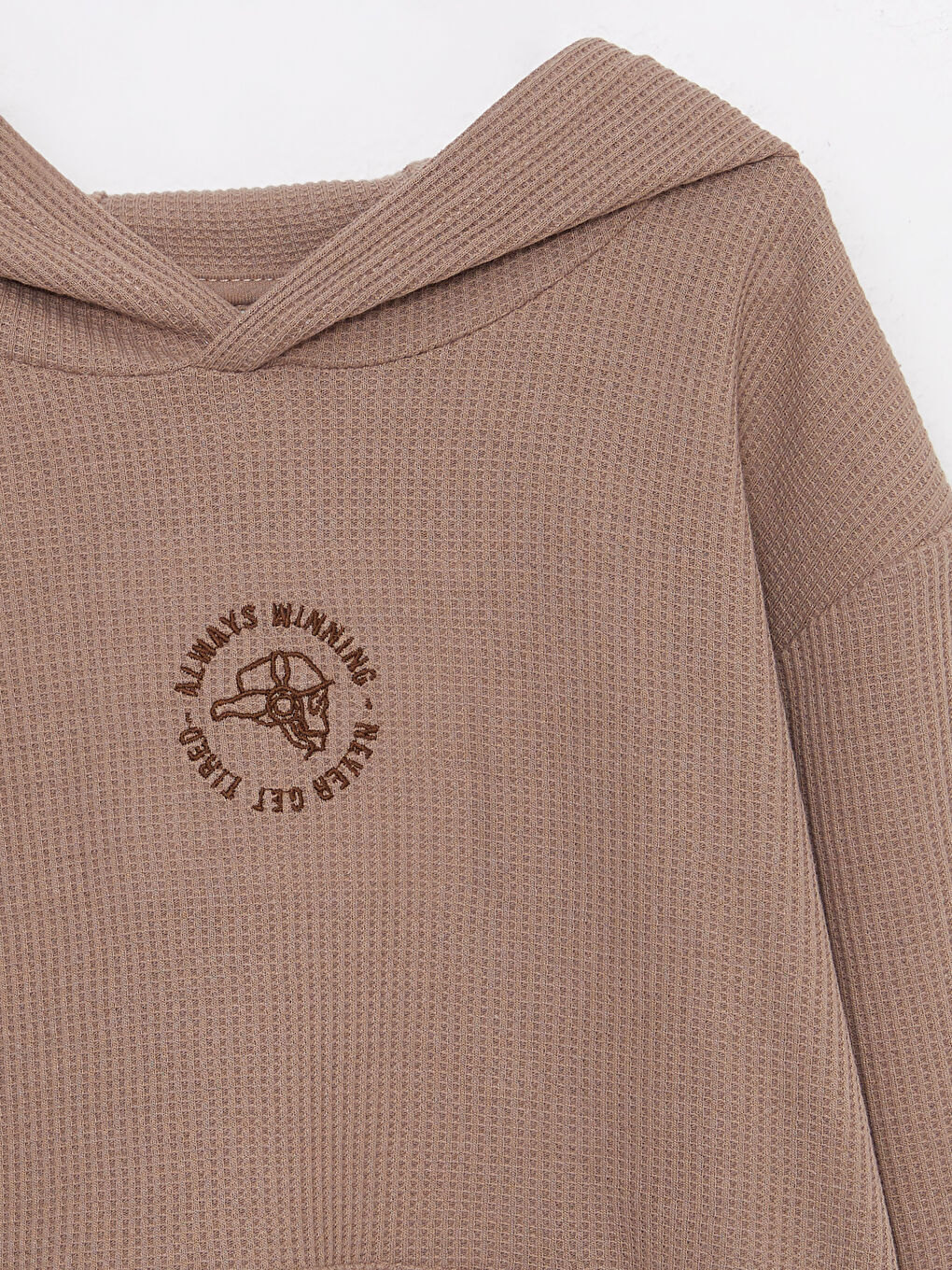 Hooded Embroidery Detailed Long Sleeve Boy Sweatshirt-2