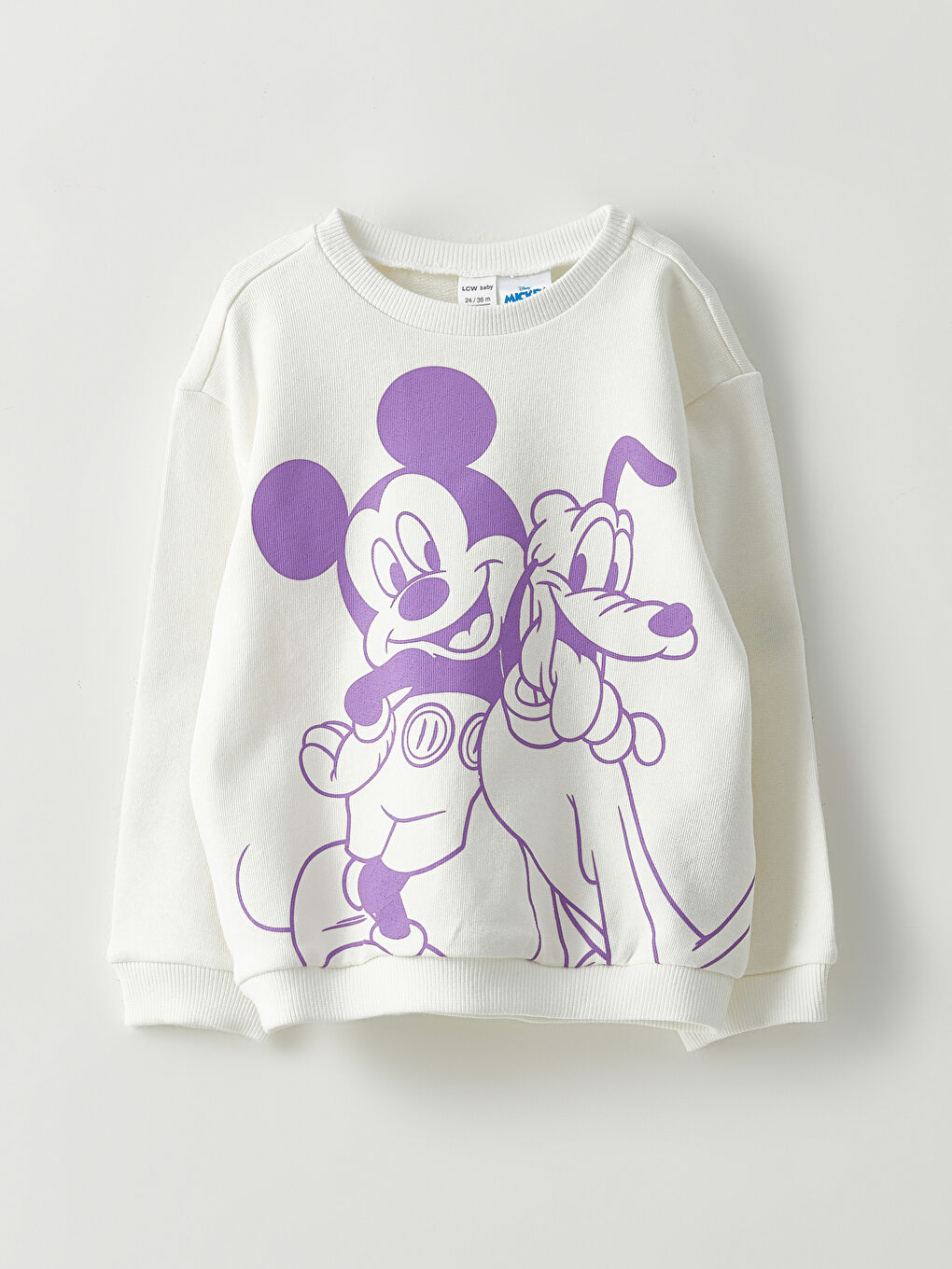 LCW baby Bisiklet Yaka Uzun Kollu Disney Baskılı Kız Bebek Tişört ve Eşofman Alt 2'li Takım -W2BG10Z1-FRC