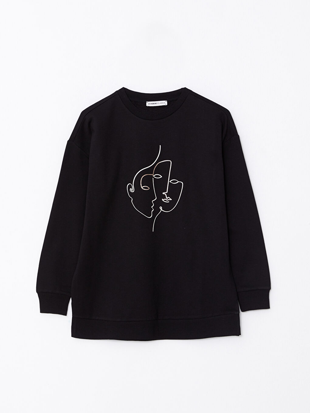 Crew Neck Printed Long Sleeve Women's Sweatshirt-5