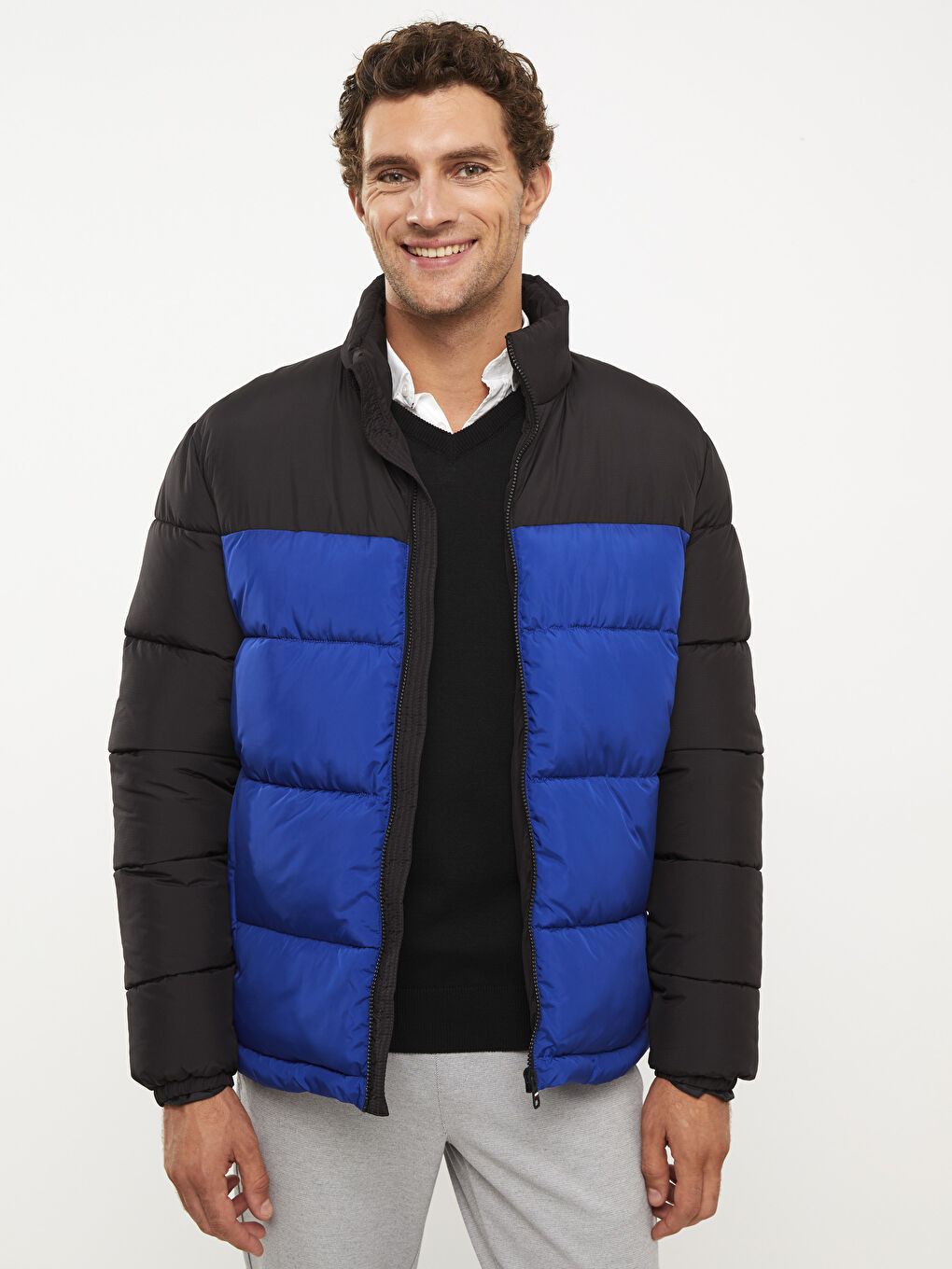 Standard Fit Funnel Neck Men's Puffer Coat-1