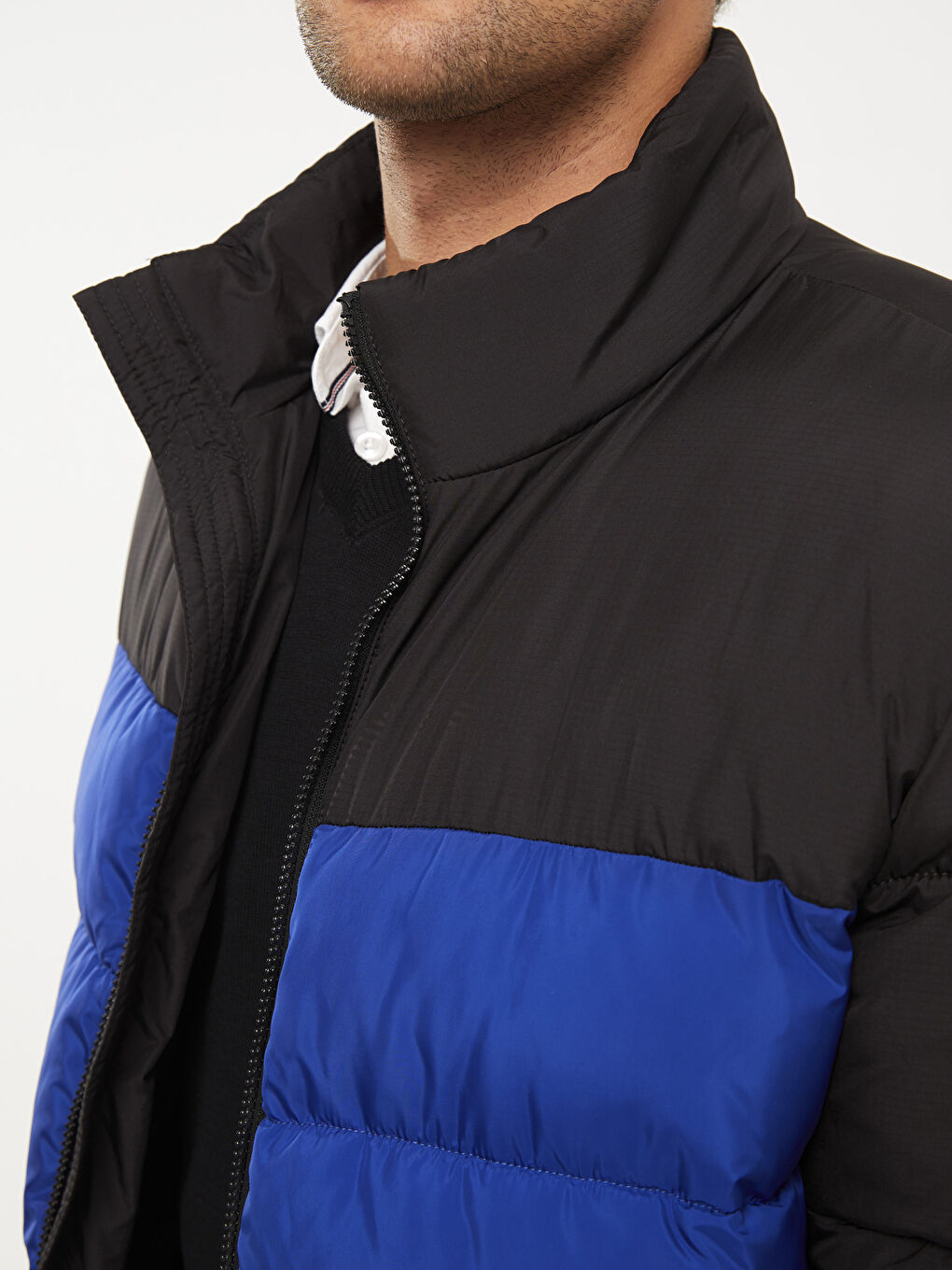 Standard Fit Funnel Neck Men's Puffer Coat-3