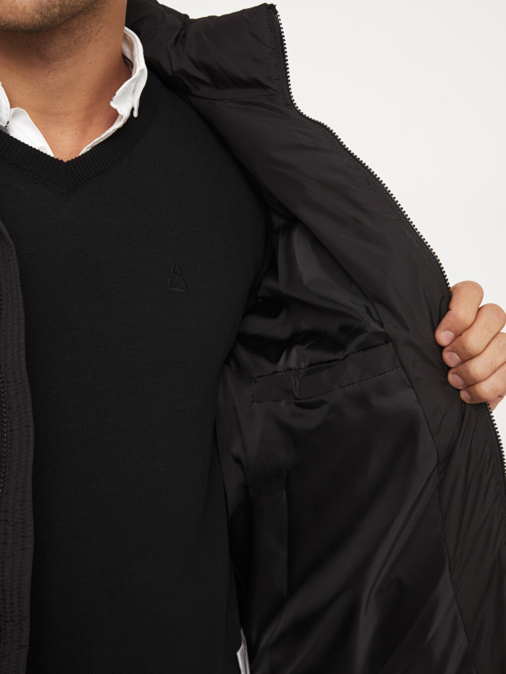 Standard Fit Funnel Neck Men's Puffer Coat-4