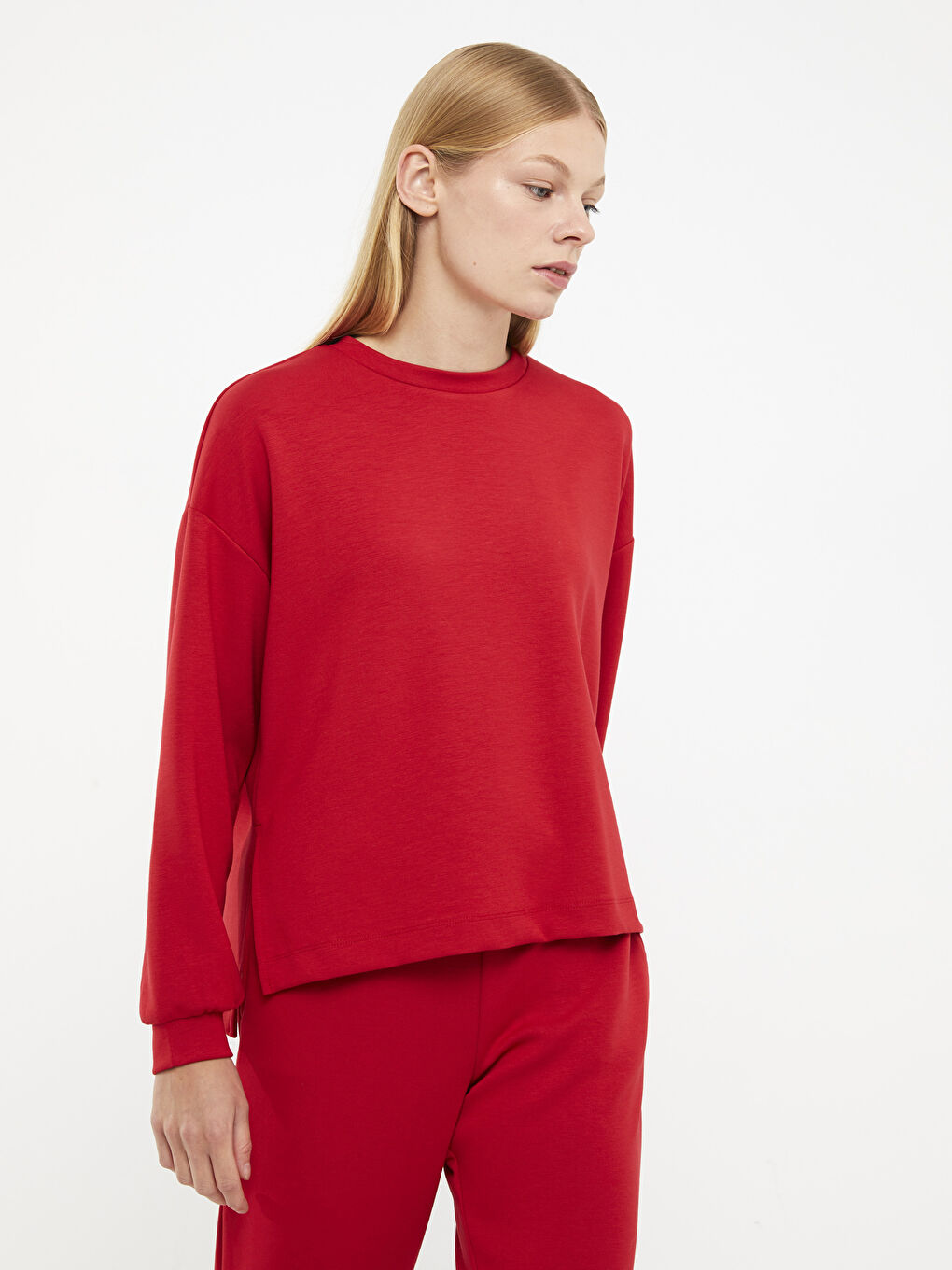 LC Waikiki Crew Neck Plain Long Sleeve Women's Sweatshirt -W2BG27Z8-HKD