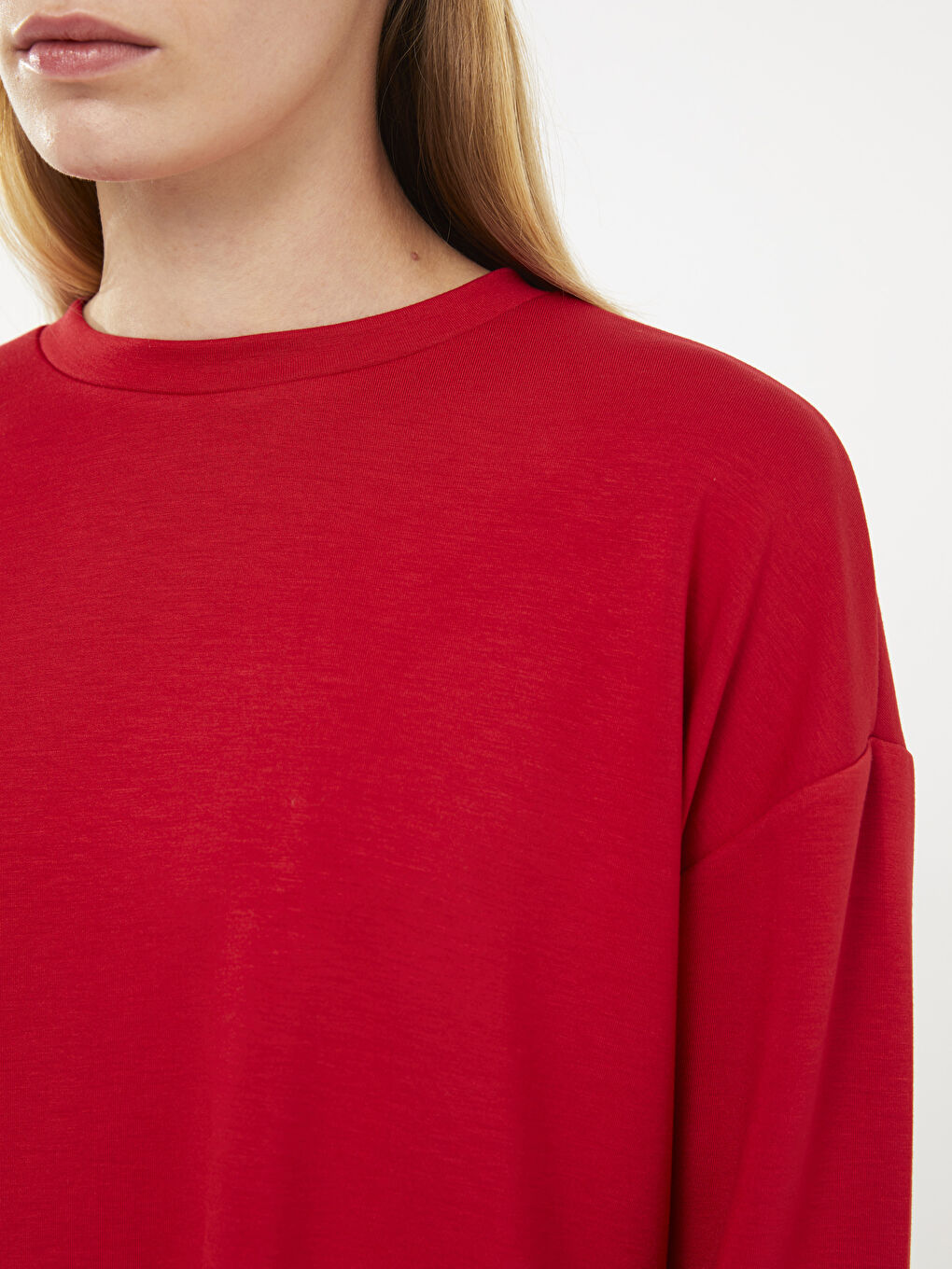 LC Waikiki Crew Neck Plain Long Sleeve Women's Sweatshirt -W2BG27Z8-HKD