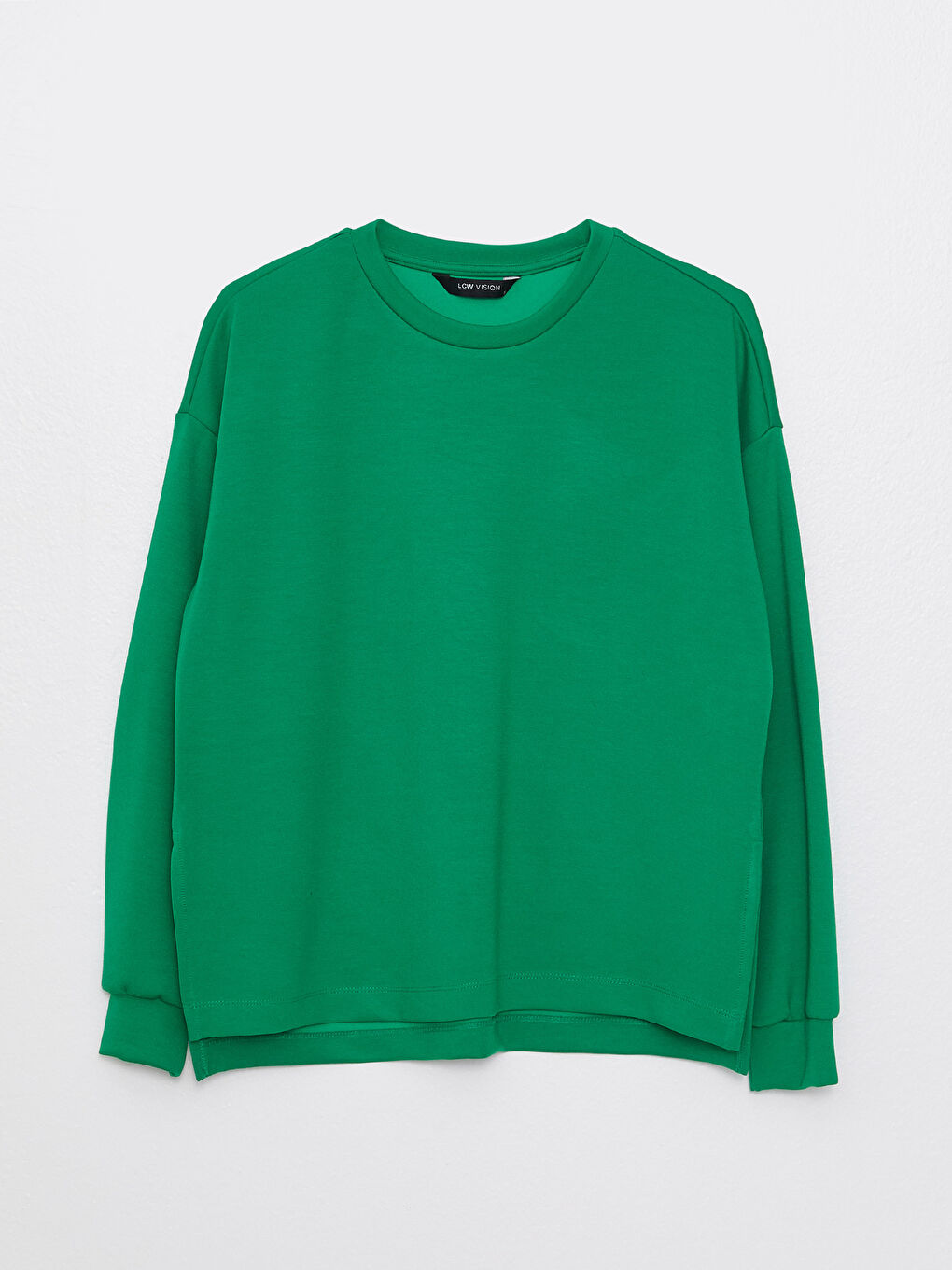 سويت شيرت كم طويل سادة بياقة دائرية للسيدات-5