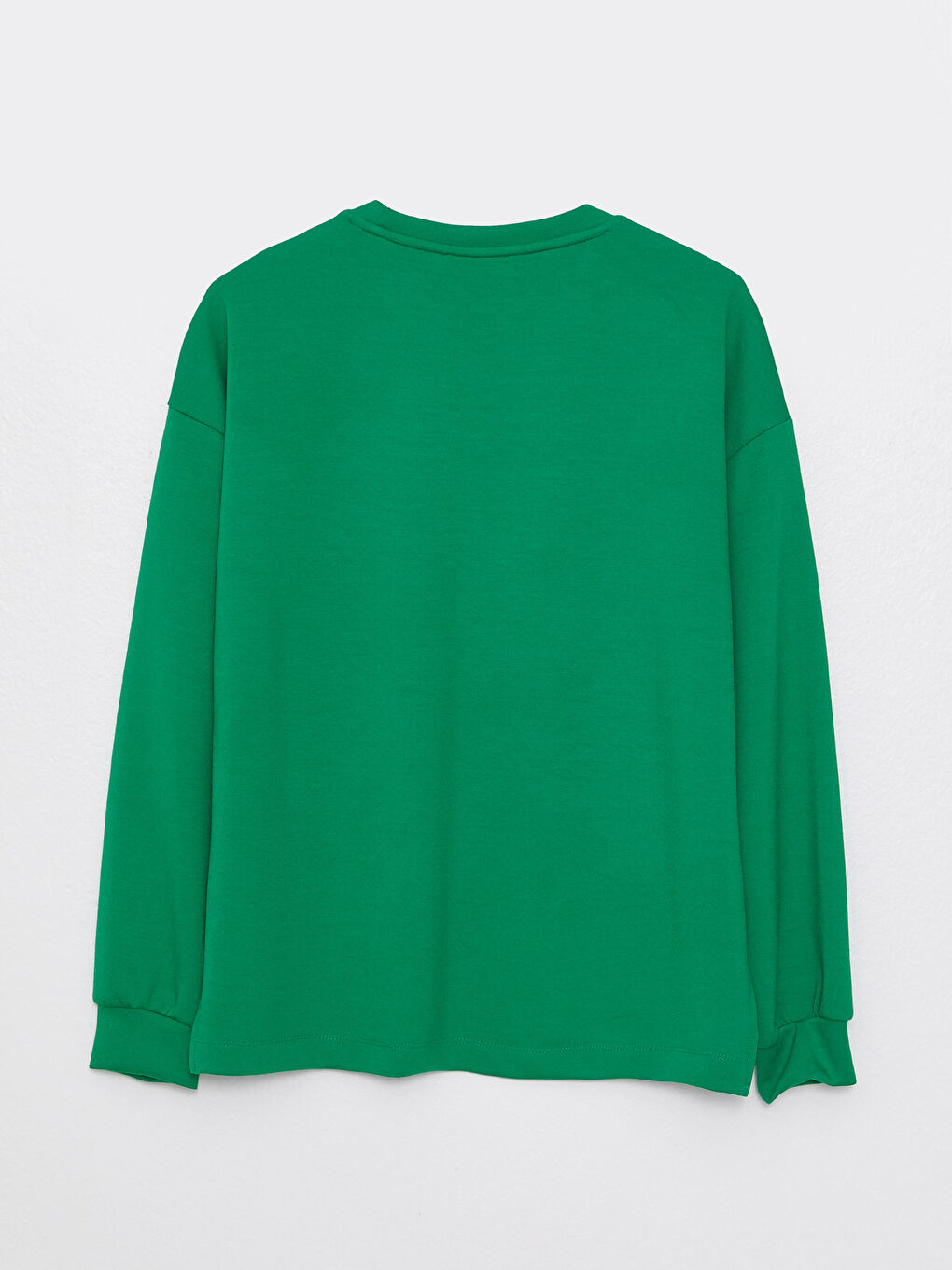 سويت شيرت كم طويل سادة بياقة دائرية للسيدات-6