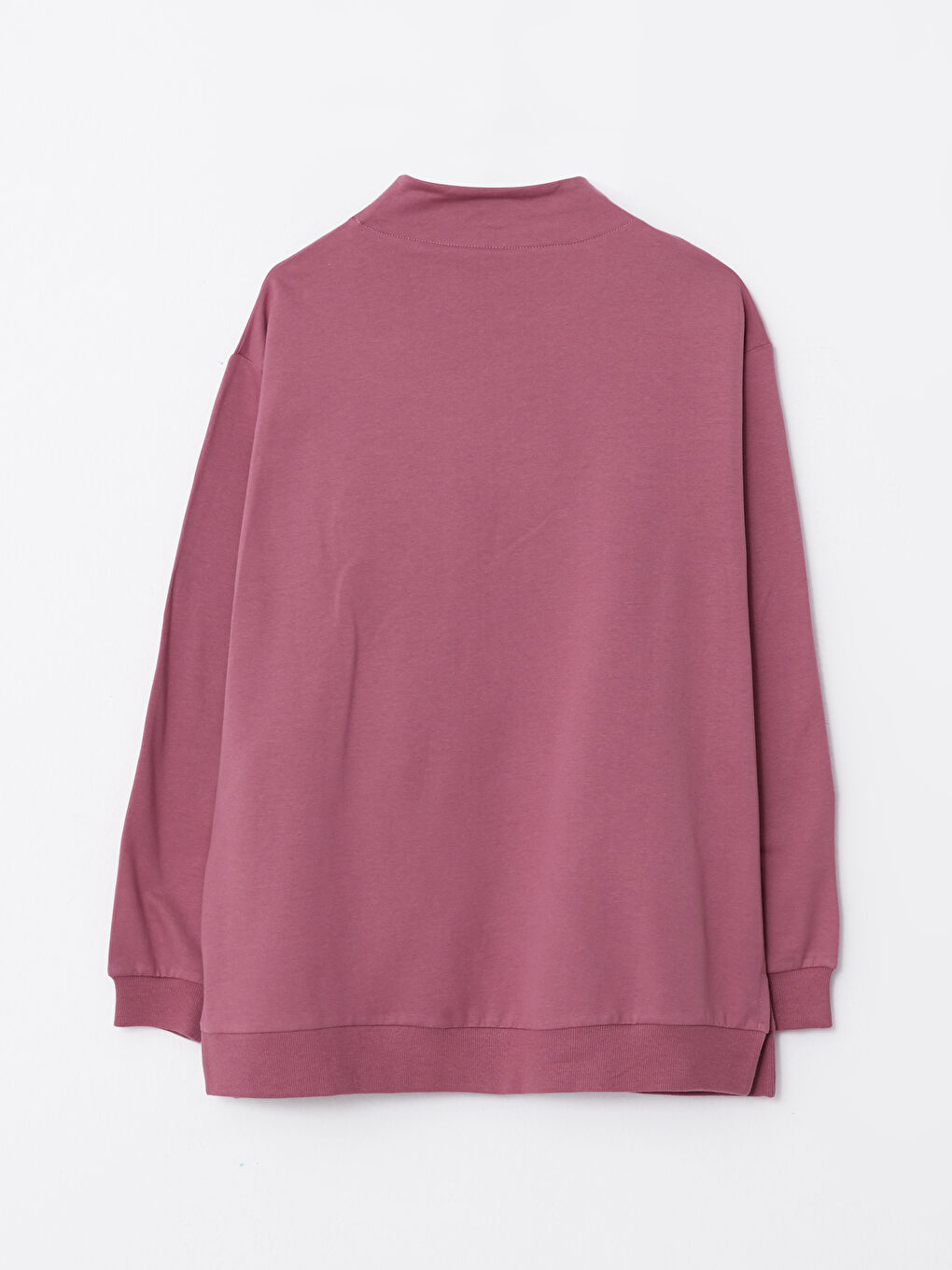 Женский Свитшот с Воротником-Трубой Прямой С Длинным Рукавом из Хлопка-6