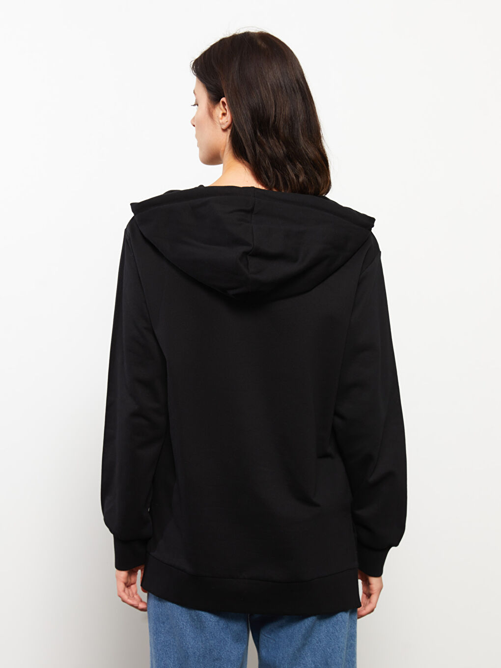 LCWAIKIKI Basic Hooded Plain Long Sleeve Women's Sweatshirt -W2BG36Z8-CVL