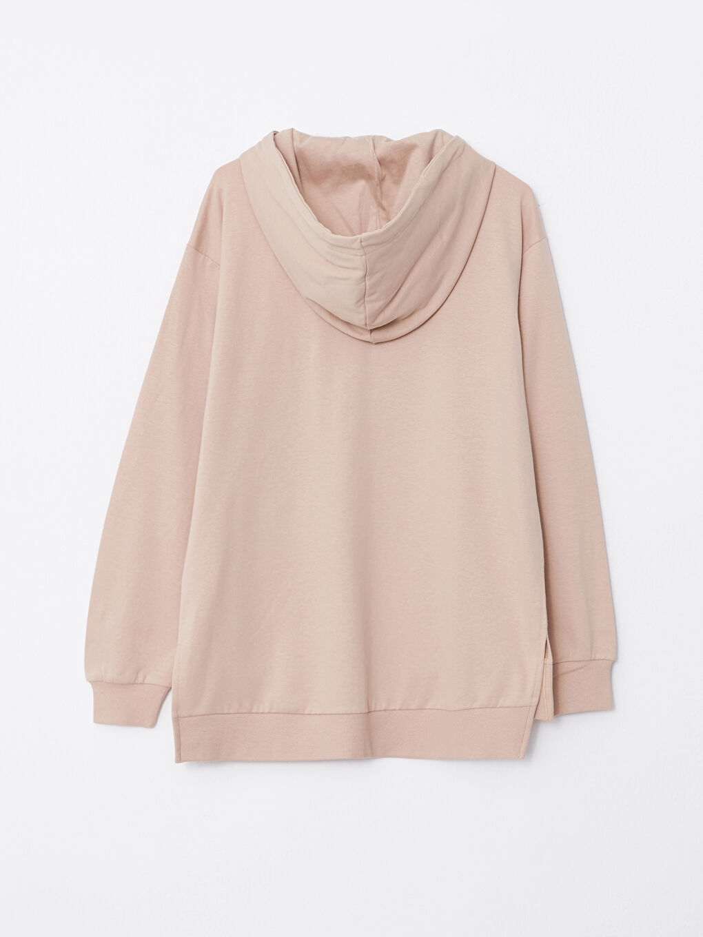 Kapüşonlu Düz Uzun Kollu Kadın Sweatshirt-6