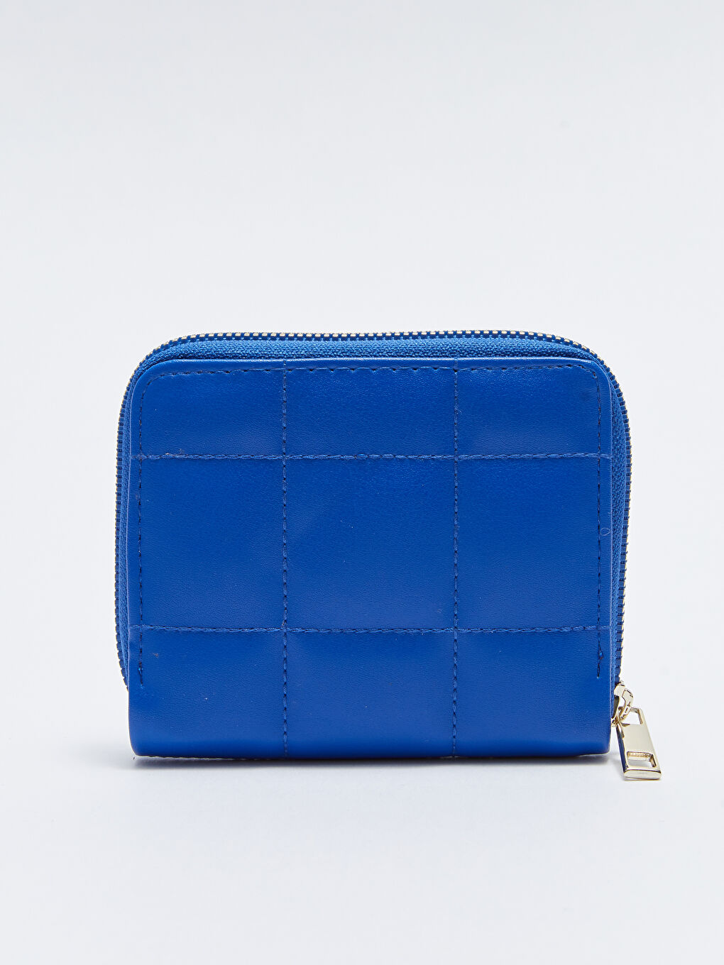 Leather Look Quilted Zipper Women's Wallet