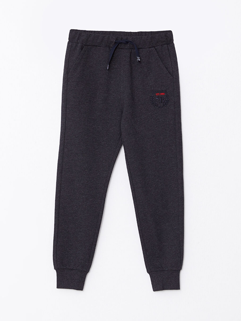 Elastic Waist Embroidery Detailed Boy Jogger Sweatpants