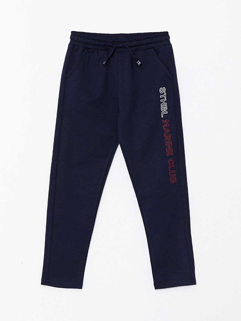 Lacivert Beli Lastikli Baskılı Erkek Çocuk Eşofman Altı-2