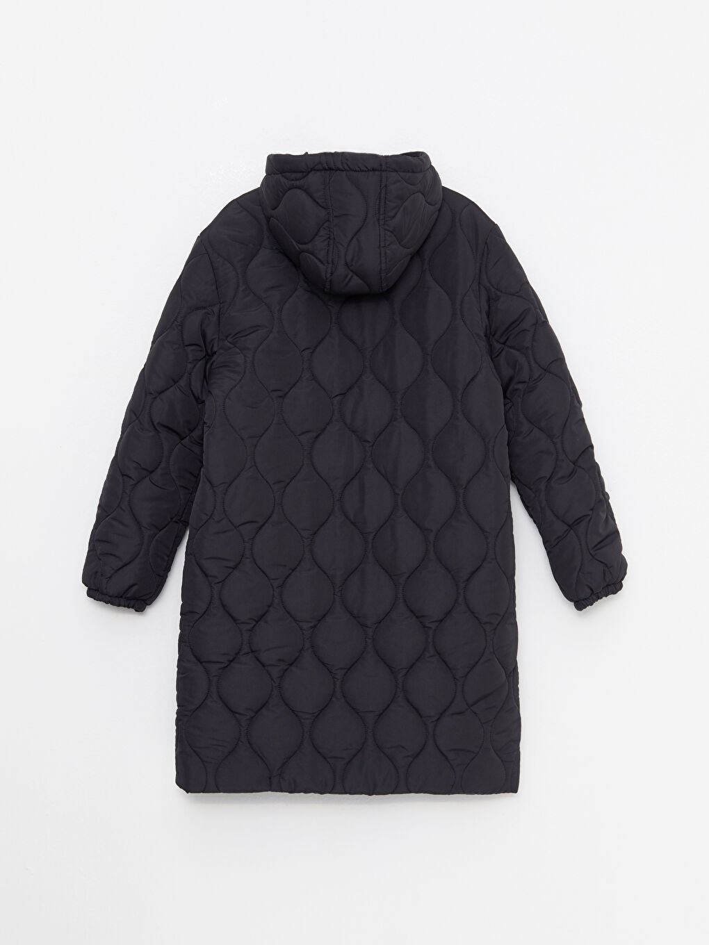 Siyah Kapüşonlu Kapitone Kadın Şişme Mont-6