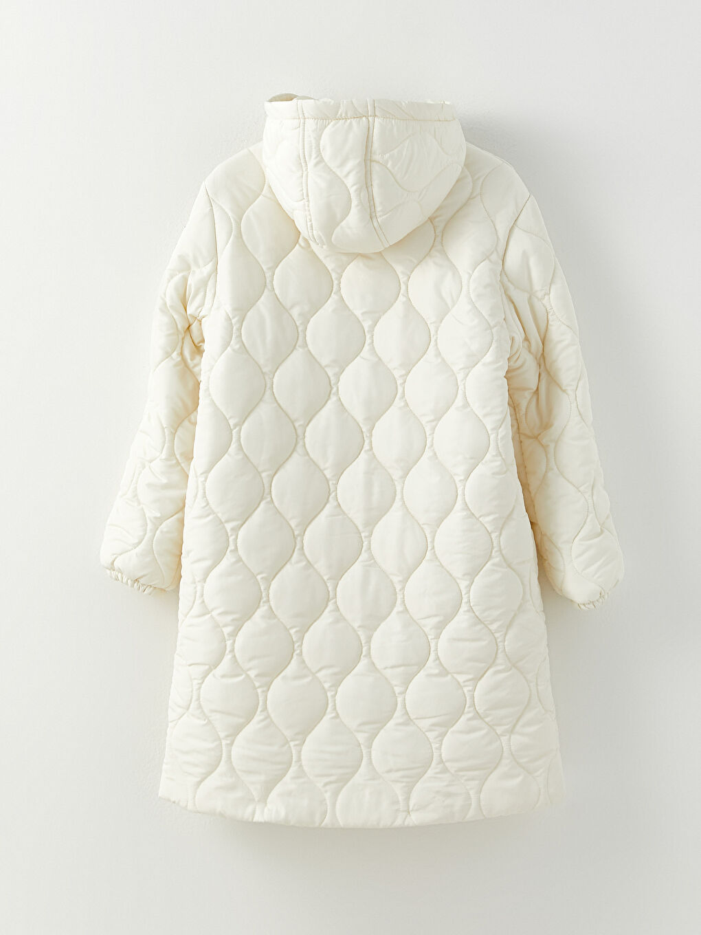 Bej Kapüşonlu Kapitone Kadın Şişme Mont-12