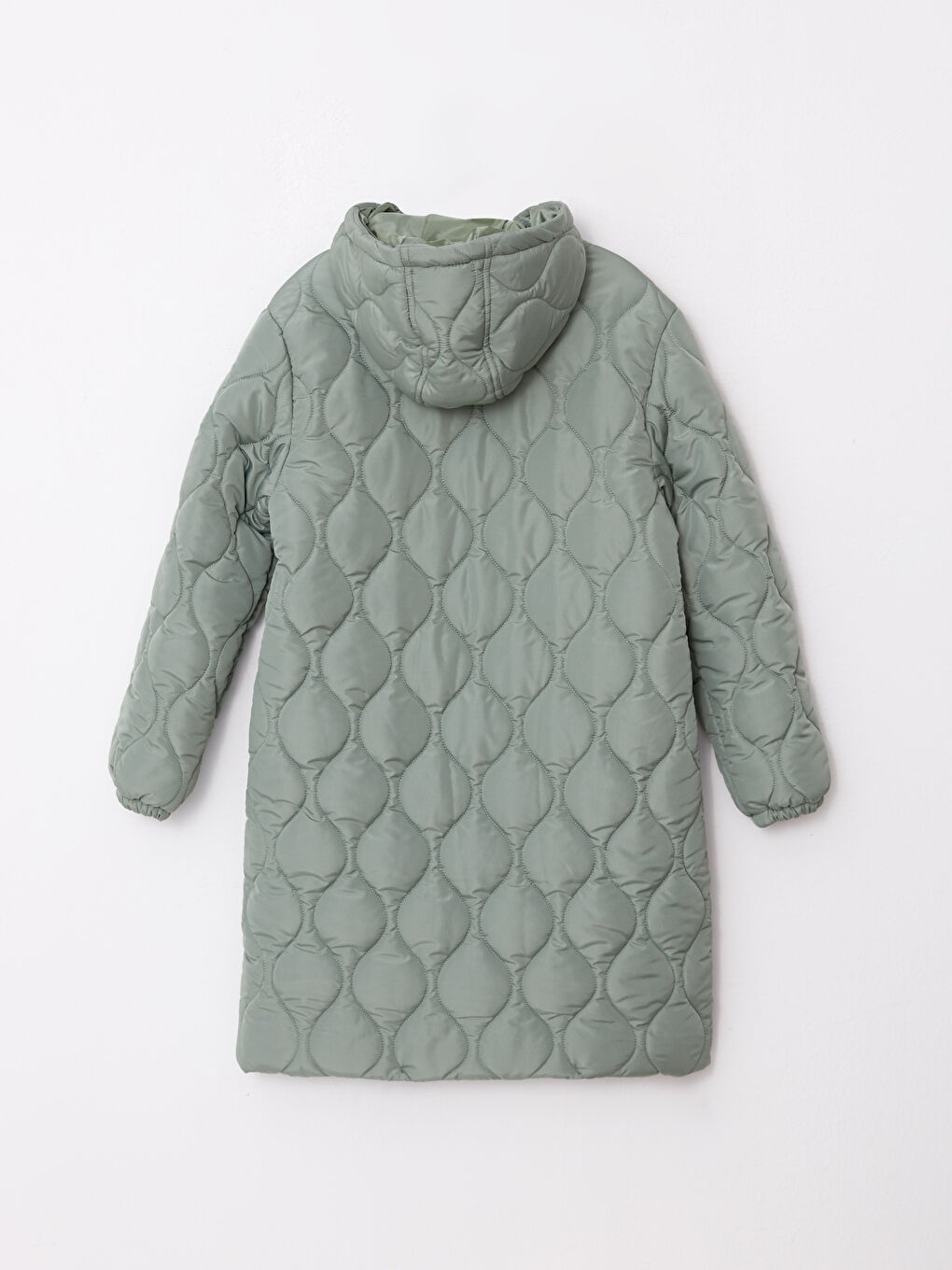 Haki Kapüşonlu Kapitone Kadın Şişme Mont-8