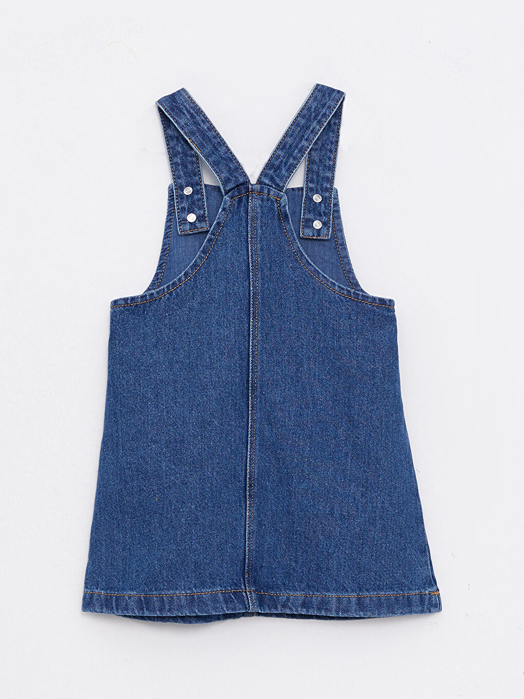 فستان جينز بناتي رضع مطرز ميكي ماوس بياقة مربعة-1