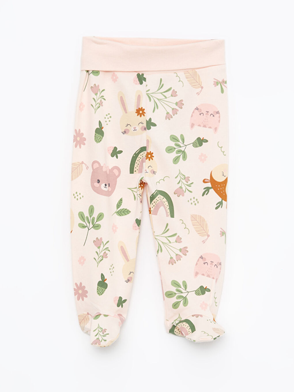 Elastic Waist Baby Girl Trousers 2-Pack with Booties-1