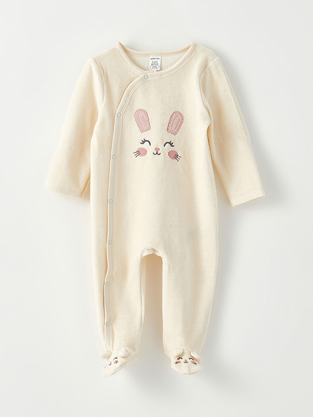 Crew Neck Long Sleeve Embroidery Detailed Baby Girl Rompers