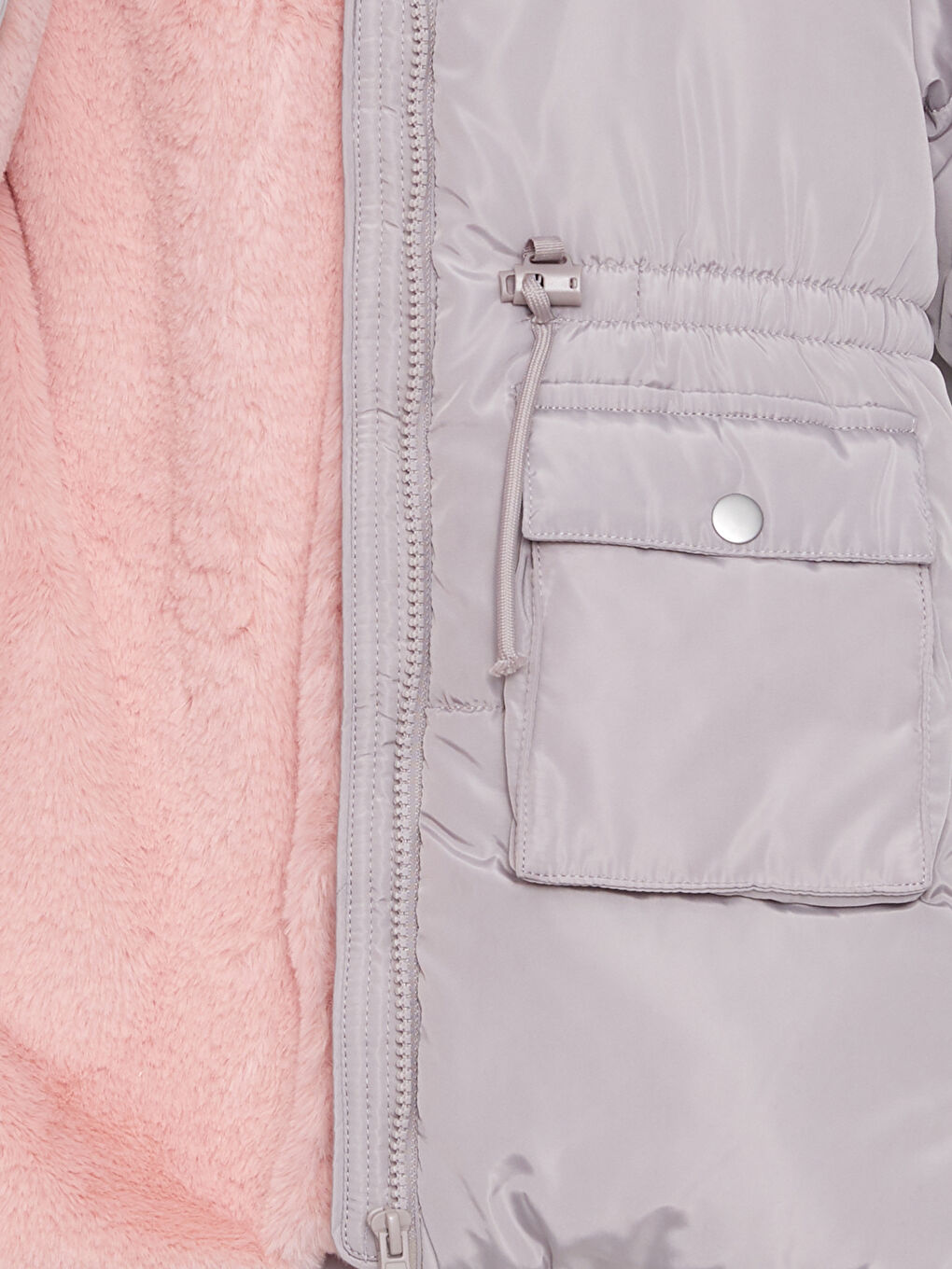 Bej Kapüşonlu Uzun Kollu Kız Bebek Mont-3