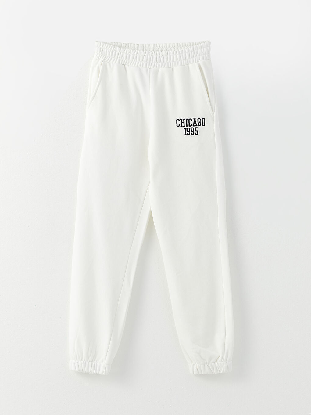 Elasticated Waist Embroidered Women's Thick Jogger Sweatpants-5