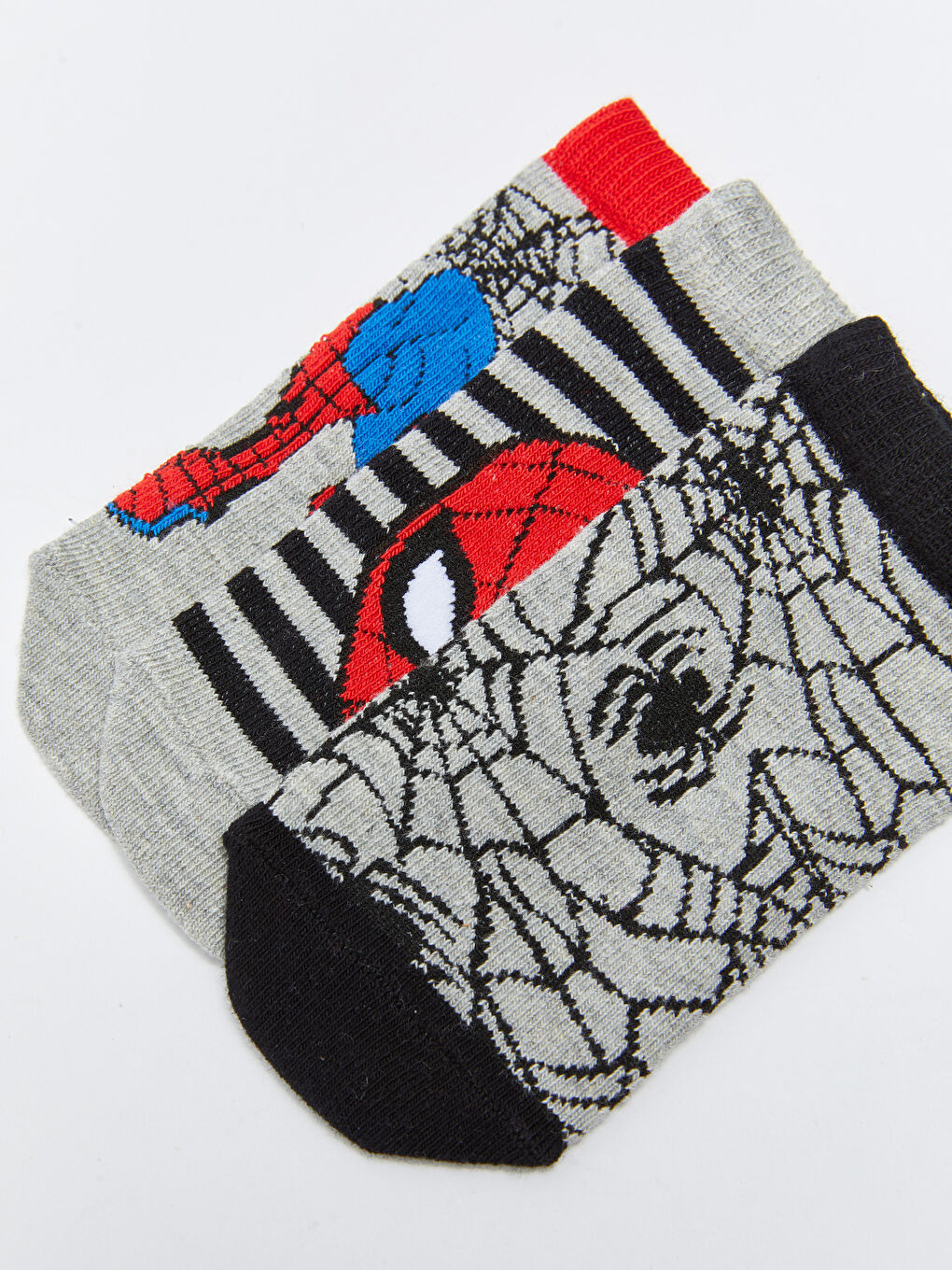 Karışık Spider-Man Desenli Erkek Çocuk Patik Çorap 3'lü-3
