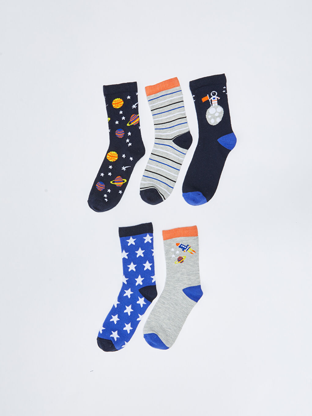 LCW Kids Gemusterte Knöchelsocken für Jungen, 5er-Pack -W2BH77Z4-K00