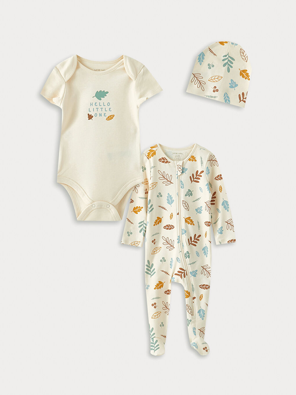 Crew Neck Printed Cotton Baby Boy 3-Pack Set