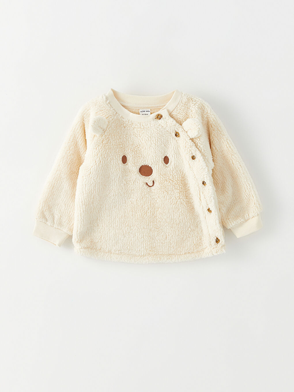 Crew Neck Long Sleeve Baby Boy Plush Cardigan and Trousers 2-Pack Set-1