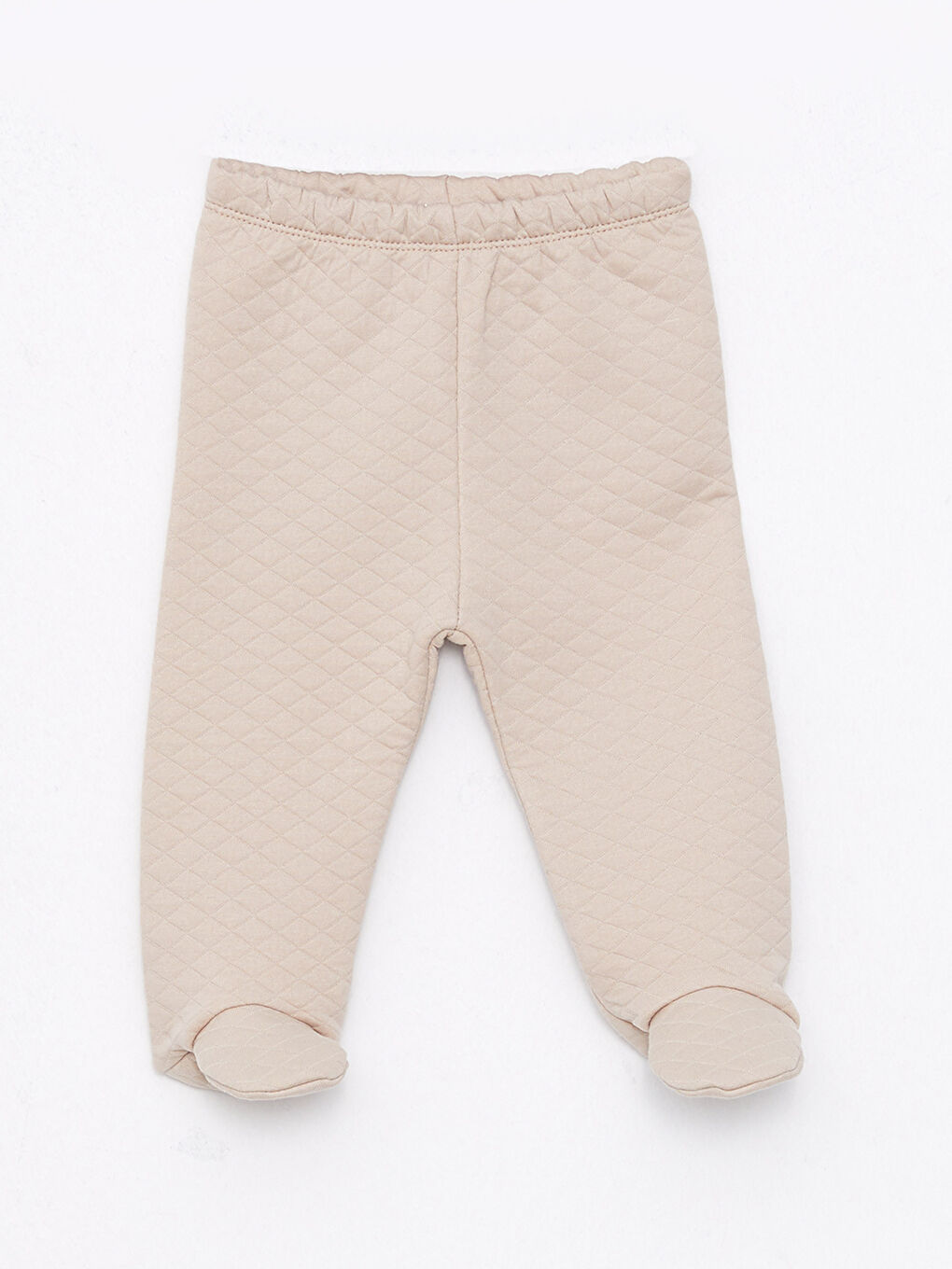 Bej Bisiklet Yaka Uzun Kollu Nakış Detaylı Erkek Bebek Hırka ve Pantolon 2'li Takım-2