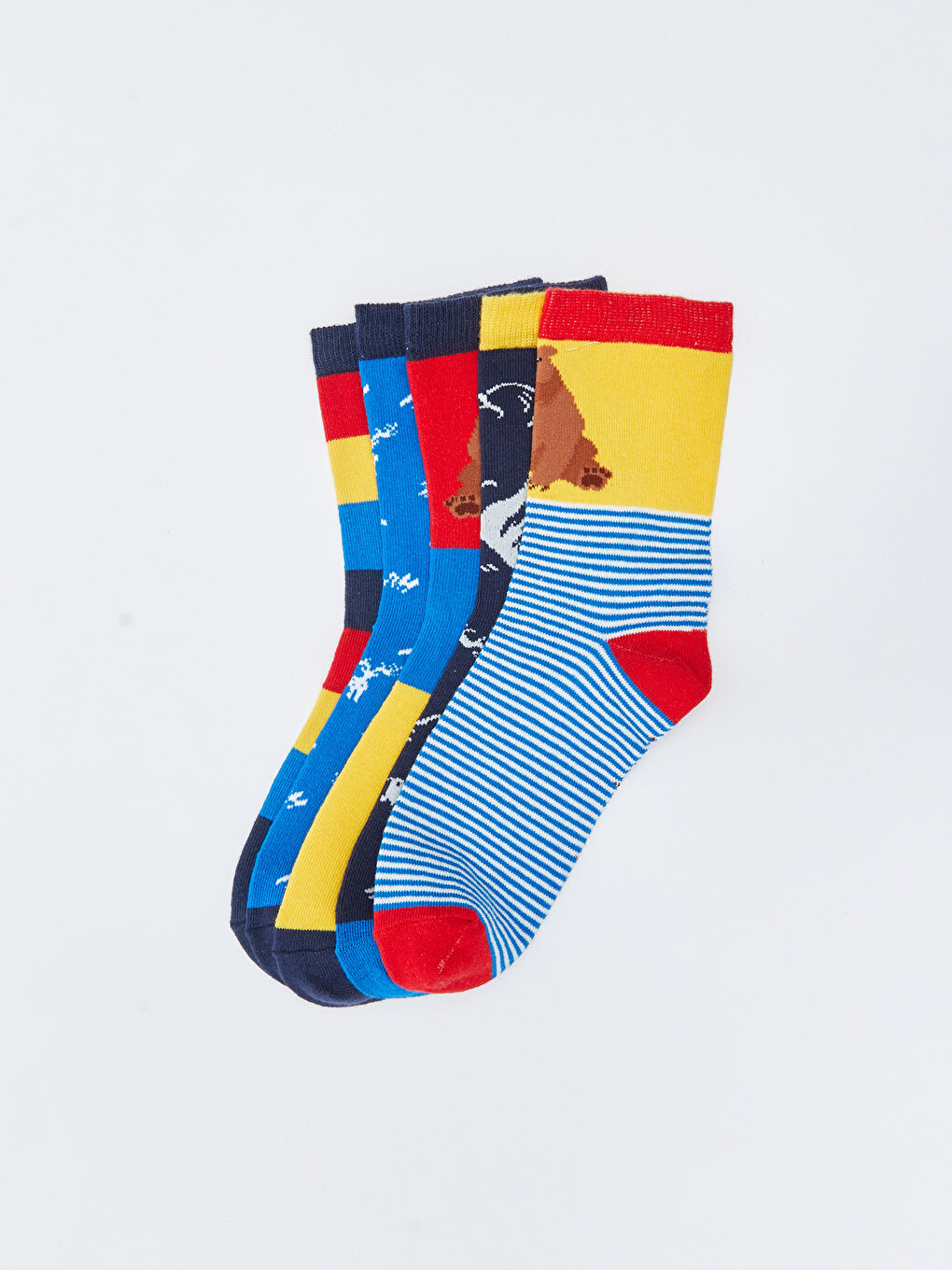 LCW Kids Patterned Boys' Ankle Socks 5 Pack -W2BI51Z4-K00