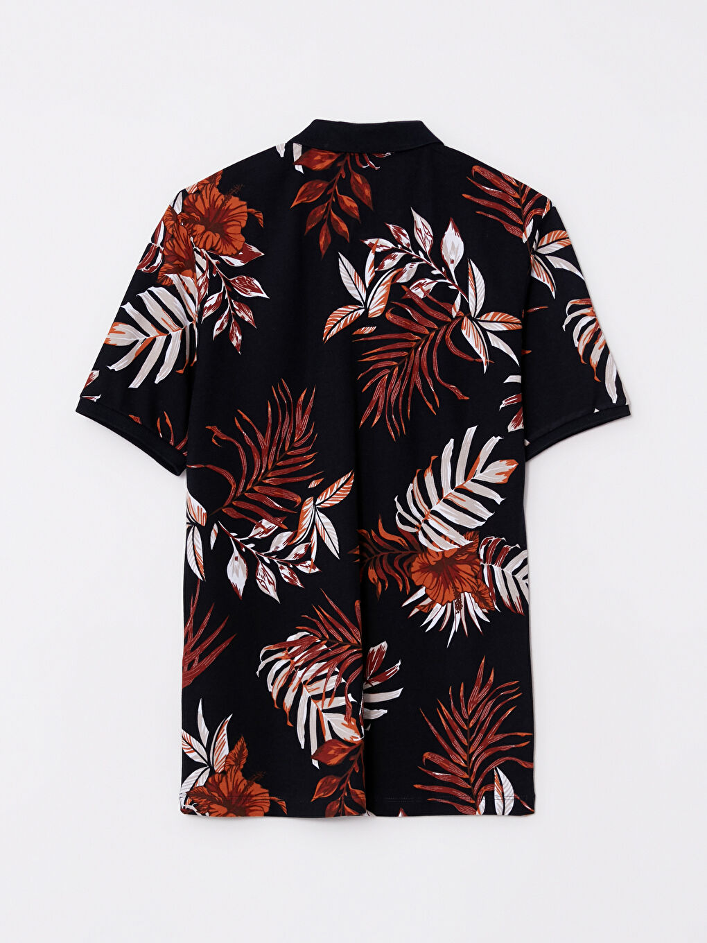 Polo Neck Short Sleeve Patterned Pique Men's T-Shirt-6