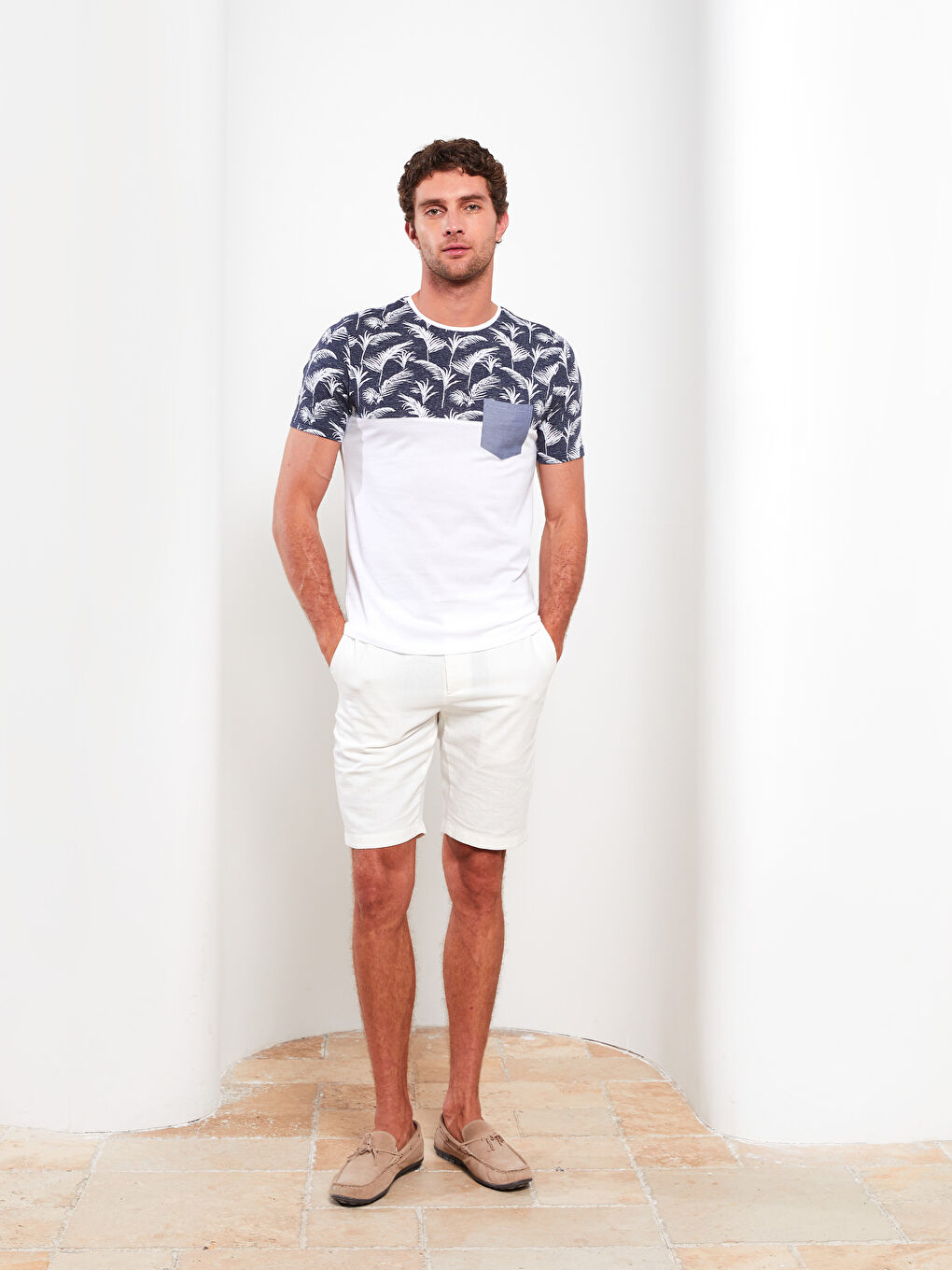 Футболка Мужская Джерси С Узором, Коротким Рукавом И Круглым Вырезом-2